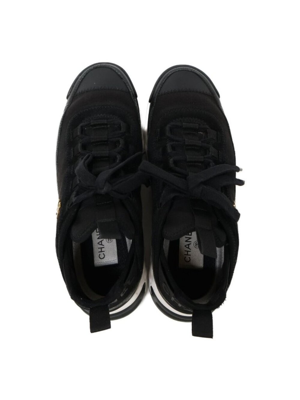 Chanel Velvet Calfskin & Mixed Fiber CC Logo Quilted Embossed Sole Low Cut - Picture 6 of 15
